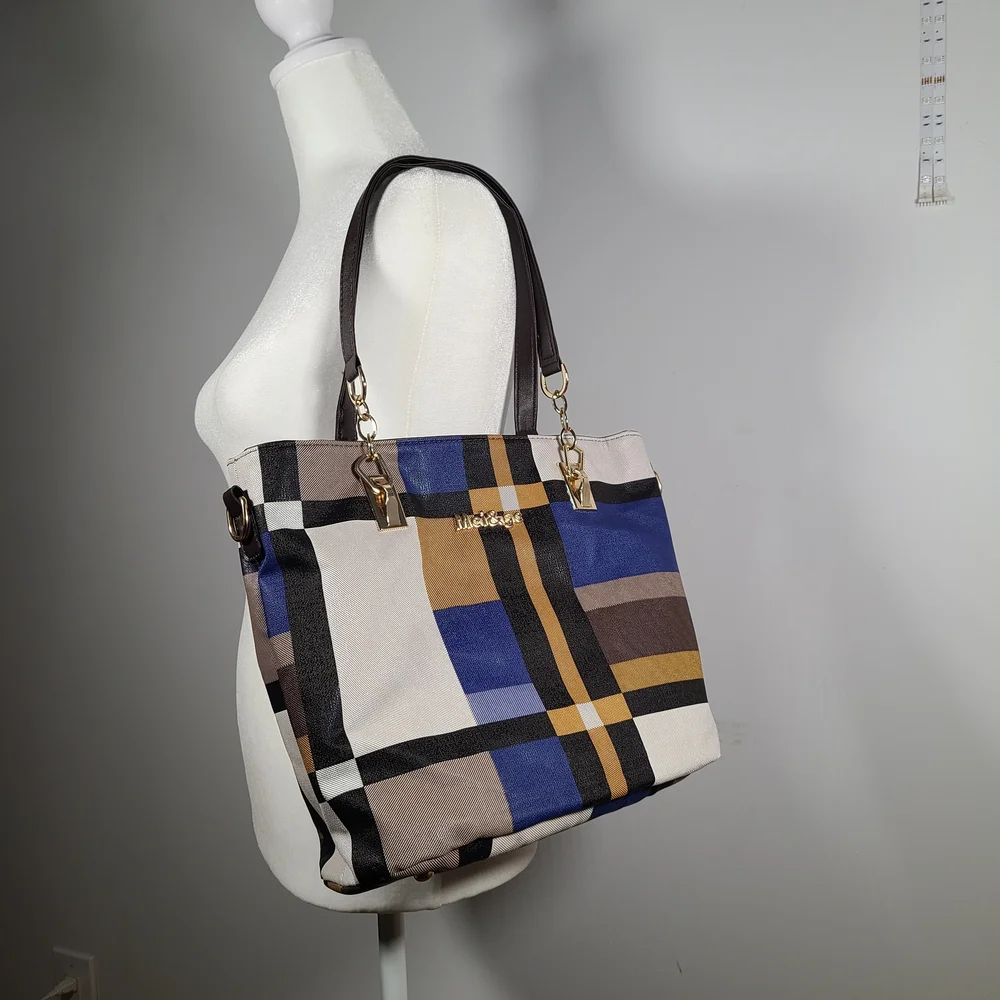 Elegant Blue and Gold Women's Tote Bag Set